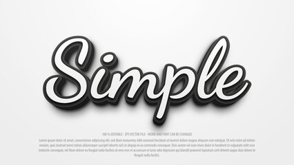 Simple black 3d style editable text effect