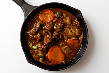 beef stew on a white background