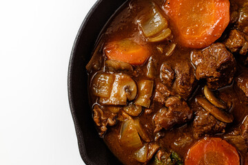 beef stew on a white background