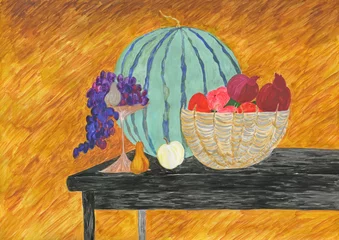 Foto op Plexiglas watercolor painting. still life. illustration © Anna Ismagilova