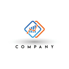 Naklejka premium Marketing and financial business logo, financial location logo, accounting logo template