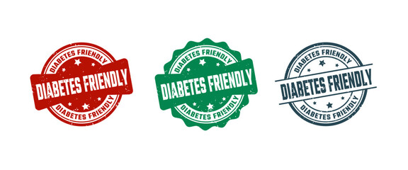 Diabetes Friendly Sign or Stamp Grunge Rubber on White Background