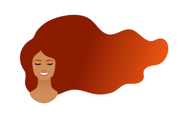 Female portrait with long red hair