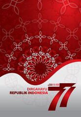Indonesia independence day 17 august concept illustration.77 years Indonesia independence day