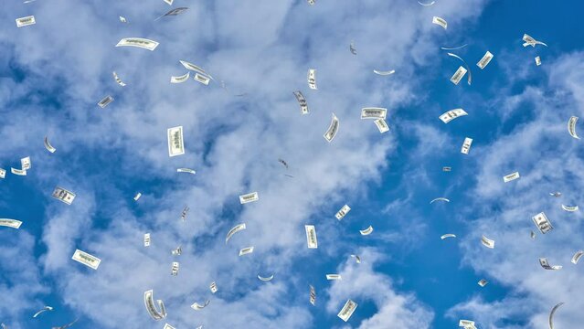 Money falling down from the sky