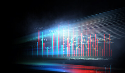 Business graph and trade monitor