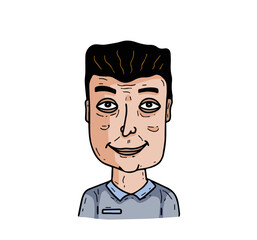 Adult man in hand-drawn style. Outline male character