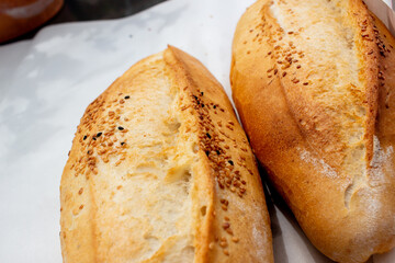 Picture showing Turkish bread loafs on table