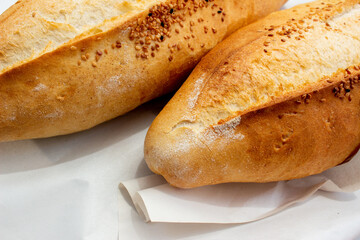 Picture showing Turkish bread loafs on table