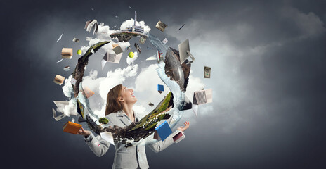 Elegant confident businesswoman as symbol of eco business