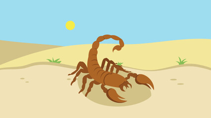 dangerous scorpion in the desert - obrazy, fototapety, plakaty