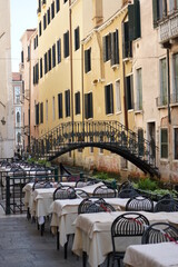 Gondolers in Venice Canals Italy Beautiful old architecture reflections high resolution 