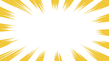 黄色の集中線のベクターイラスト