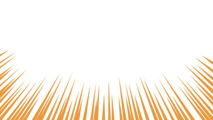 オレンジ色の集中線のベクターイラスト