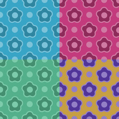 4 flower seamless pattern. Vector illustration. eps 10