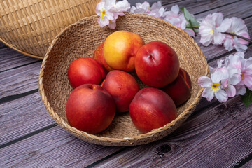 Sweet and Delicious Fresh Fruit Dessert Peach