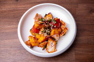 Korean kimchi made with peaches