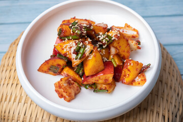 Korean kimchi made with peaches