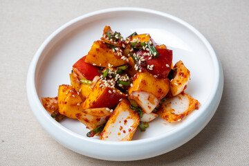 Korean kimchi made with peaches