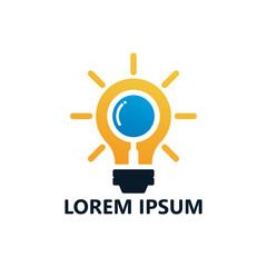 Search bulb idea logo template design vector