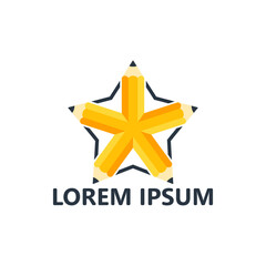 Obraz premium Star pencil logo template design vector