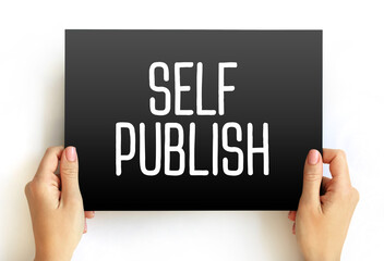 Self Publish text on card, business concept background