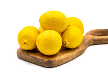 Fresh lemon. Organic lemon isolated on white background. close up