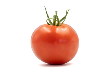 Ripe tomatoes. Fresh tomatoes isolated on a white background. Organic food. close up