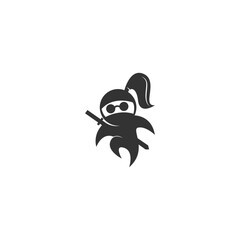 Ninja logo icon design illustration