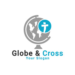 Obraz premium Globe world Medical health care logo, Global Health logo, world health care logo template