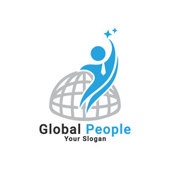 World winner people logo, World Forum logo, Global connection Logo Template