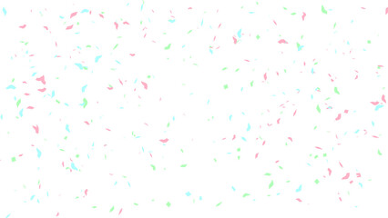 パステルカラーの紙吹雪　背景透過　ピンク水色緑白　16：9