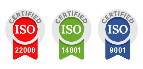 ISO certified badges in award shape