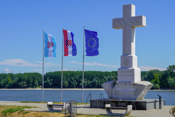 Vukovar, Croatia - July 31st 2022:Grand Cross for victims of the war in Vukovar, Croatia.
