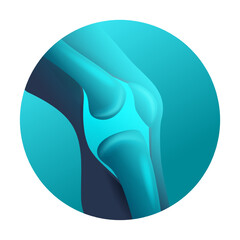 Knee joint 3D icon for medical purposes
