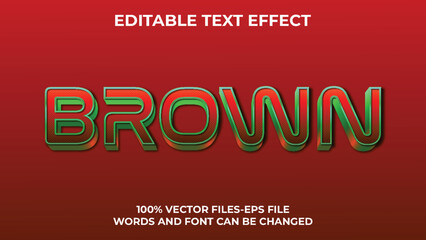Editable text effect brown , 3d creative and minimal font style