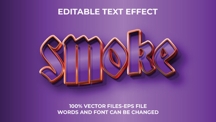 Editable text effect smoke , 3d creative and minimal font style