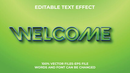 Editable text effect welcome , 3d creative and minimal font style