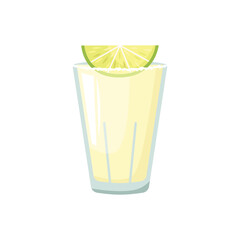 Vector illustration of a club alcoholic cocktail. Tequila