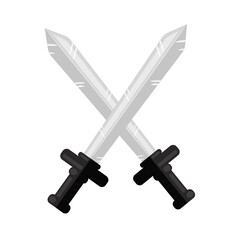 Crossed swords icon, cold weapon sign