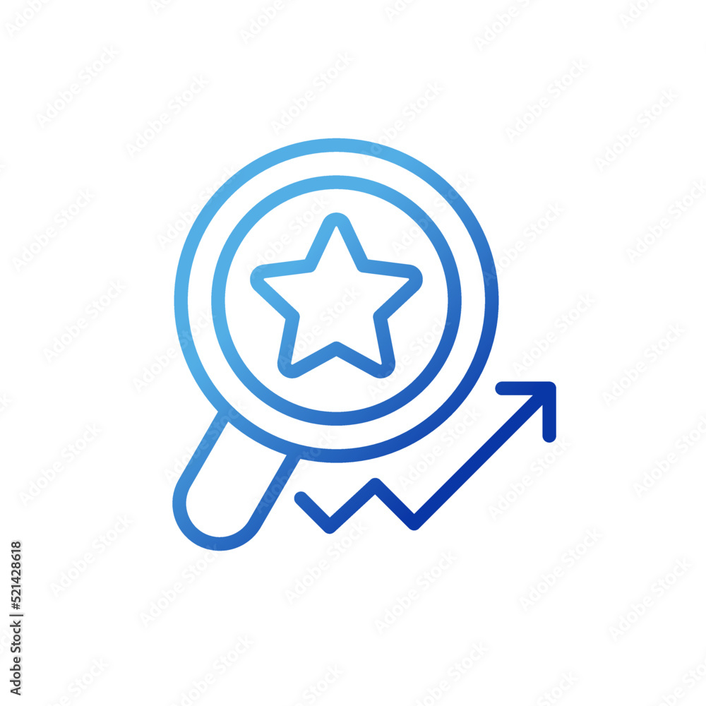 Aufkleber searching for trends pixel perfect gradient linear vector icon. trending topics and keywords. seo st