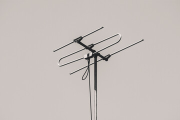 One or single detailed old antenna against clear background