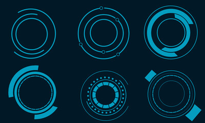 Set frame border circle technology perfect for artificial intelligence concept
