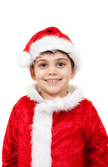 Little Santa Looks Very Happy on White