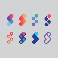 Abstract gradient design creative logo design set template.eps