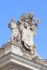 Fototapeta na wymiar St. Peter's Colonnade Sculpted Detail in Rome, Italy