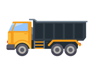 vector illustration scene of the construction vehicles dump truck
