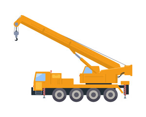 vector illustration scene of the building  crane truck