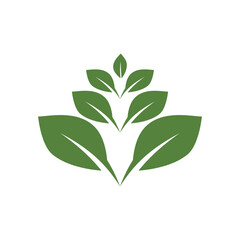 Green leaf illustration nature logo design