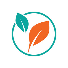 Green leaf illustration nature logo design
